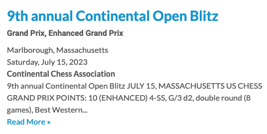 9th annual Continental Open Blitz