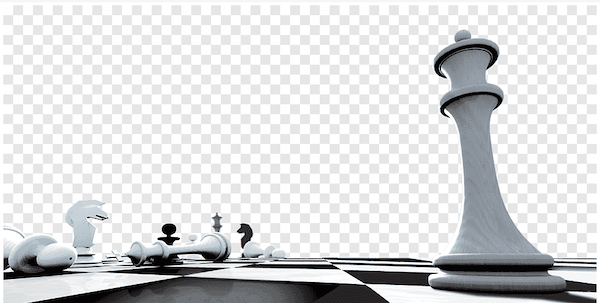 Graphic of chessboard and chess pieces